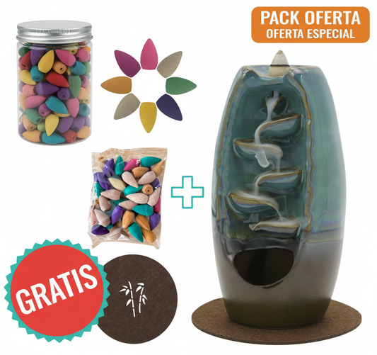 Pack oferta quemador incienso con conos gratis