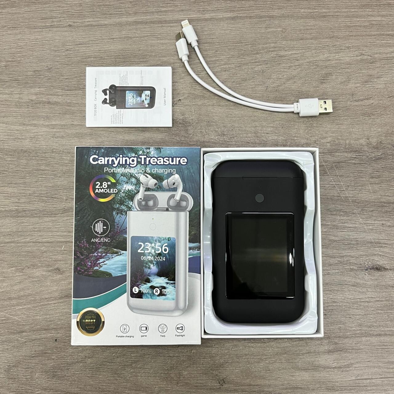 PowerSound Pro 8000™ – Powerbank + Auriculares TWS con Linterna y Pantalla LCD